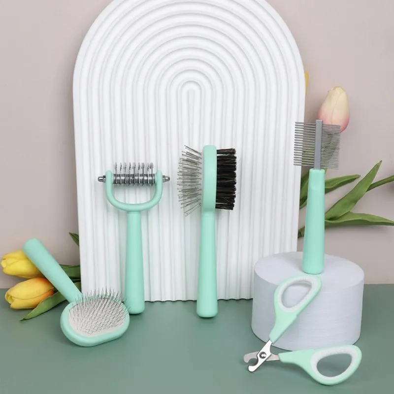 5 In 1 Pet Grooming Set For Cats Comb Clipper Needle