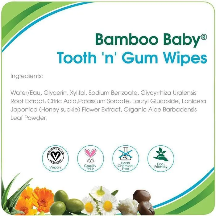 Aleva Bamboo Baby Tooth 'n' Gum Wipes - 30ct