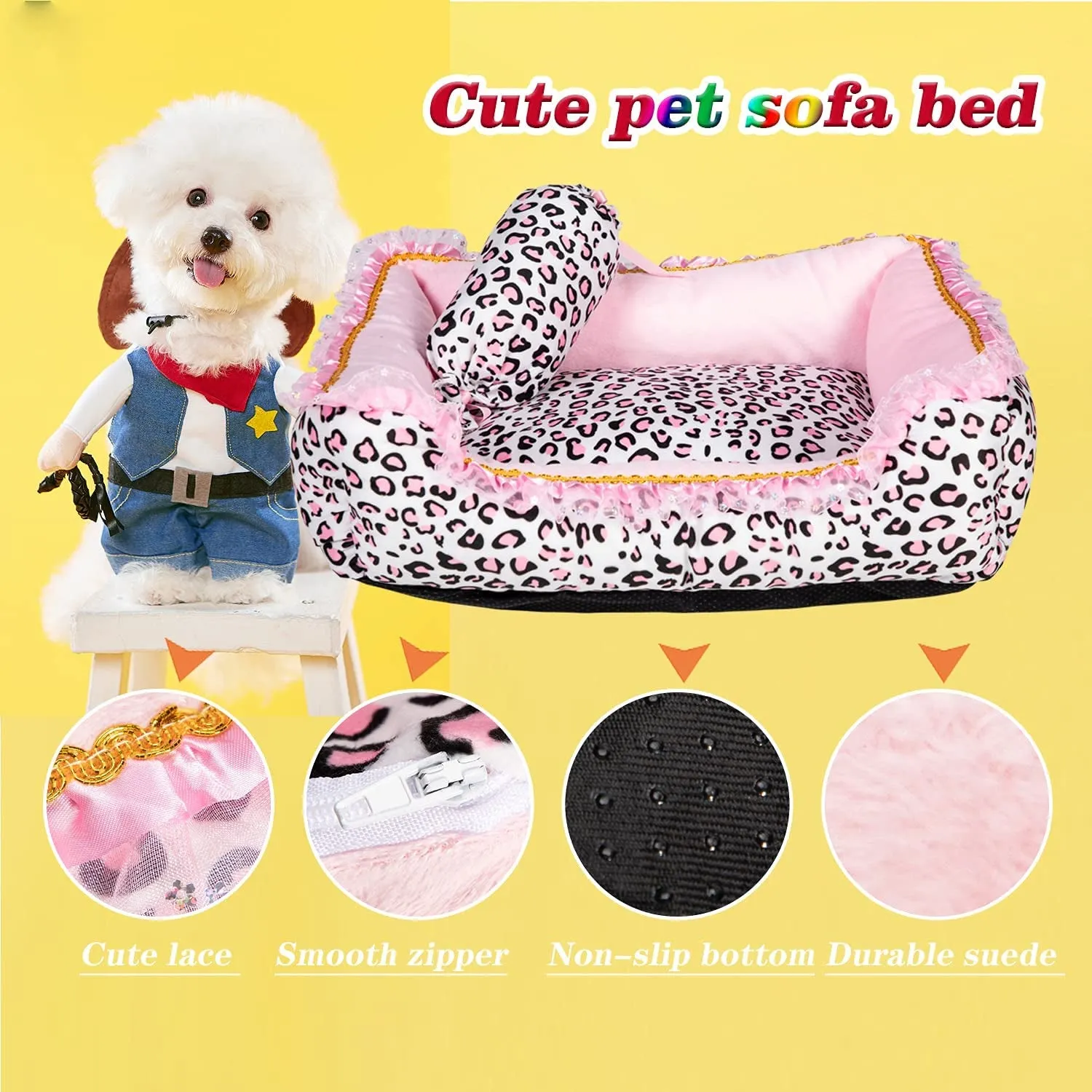 Cute Pink Puppy Sleeping Bed