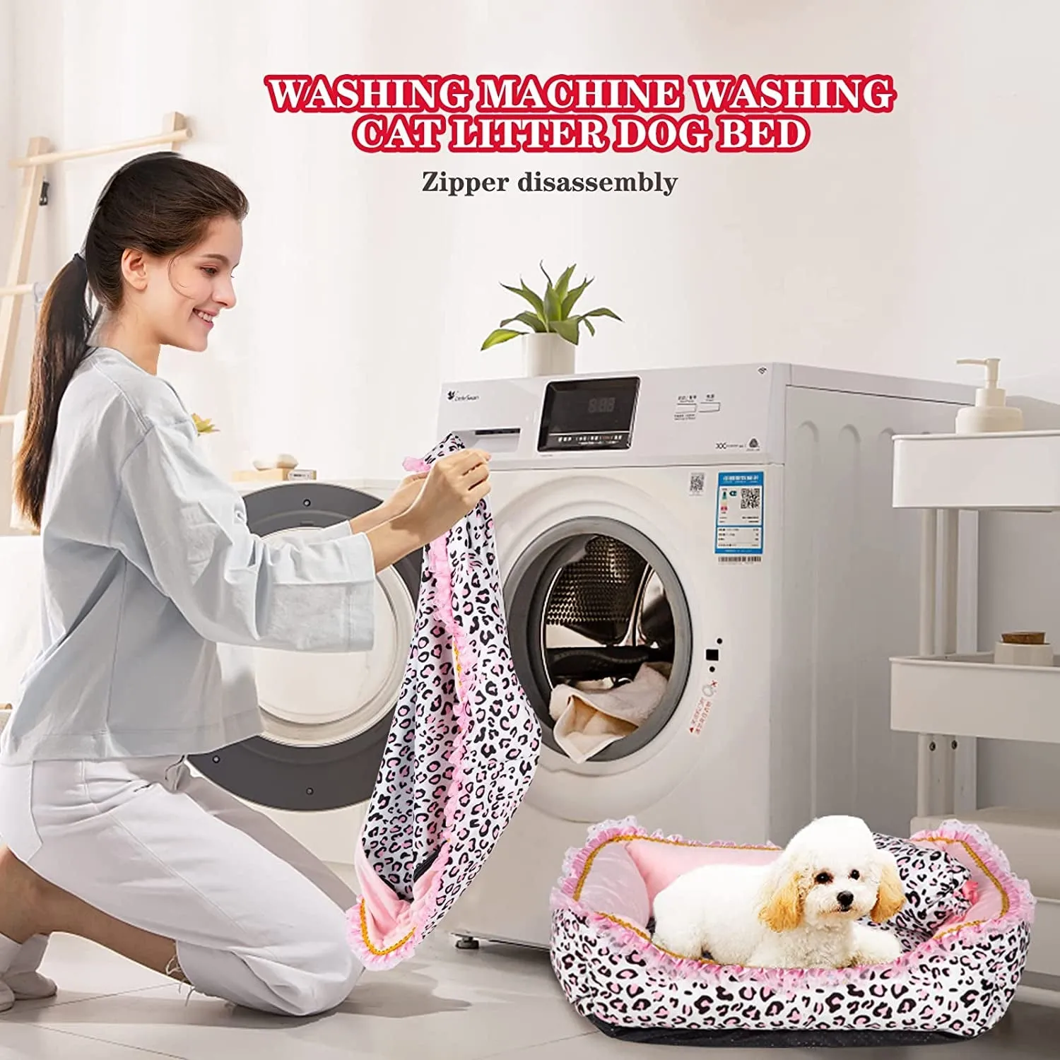 Cute Pink Puppy Sleeping Bed
