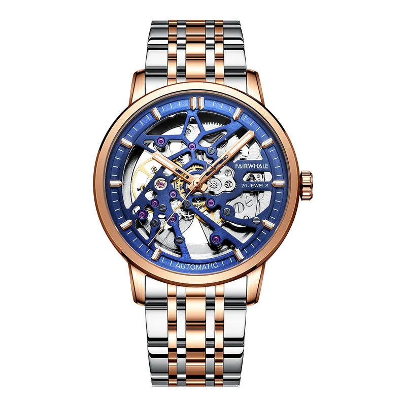 Mark Huawei watch brand men's wholesale automatic mechanical watch hollow foreign trade waterproof live tide table