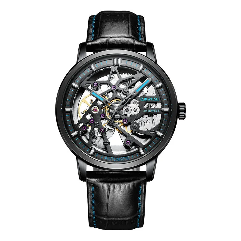 Mark Huawei watch brand men's wholesale automatic mechanical watch hollow foreign trade waterproof live tide table