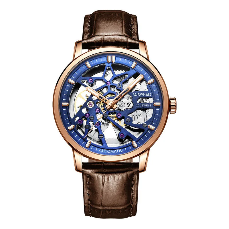 Mark Huawei watch brand men's wholesale automatic mechanical watch hollow foreign trade waterproof live tide table