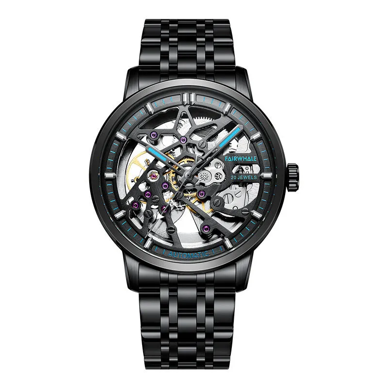 Mark Huawei watch brand men's wholesale automatic mechanical watch hollow foreign trade waterproof live tide table
