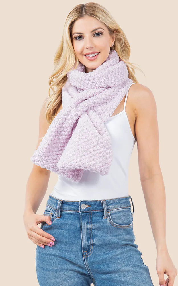 OA4274 Soft Fur Fabric Key Hole Through Scarf