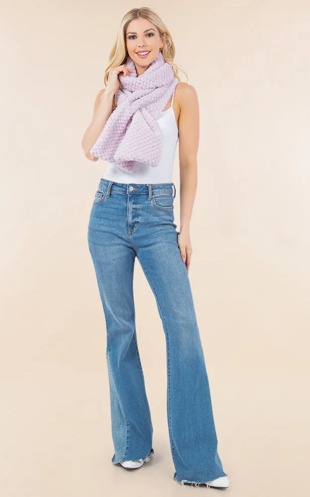 OA4274 Soft Fur Fabric Key Hole Through Scarf