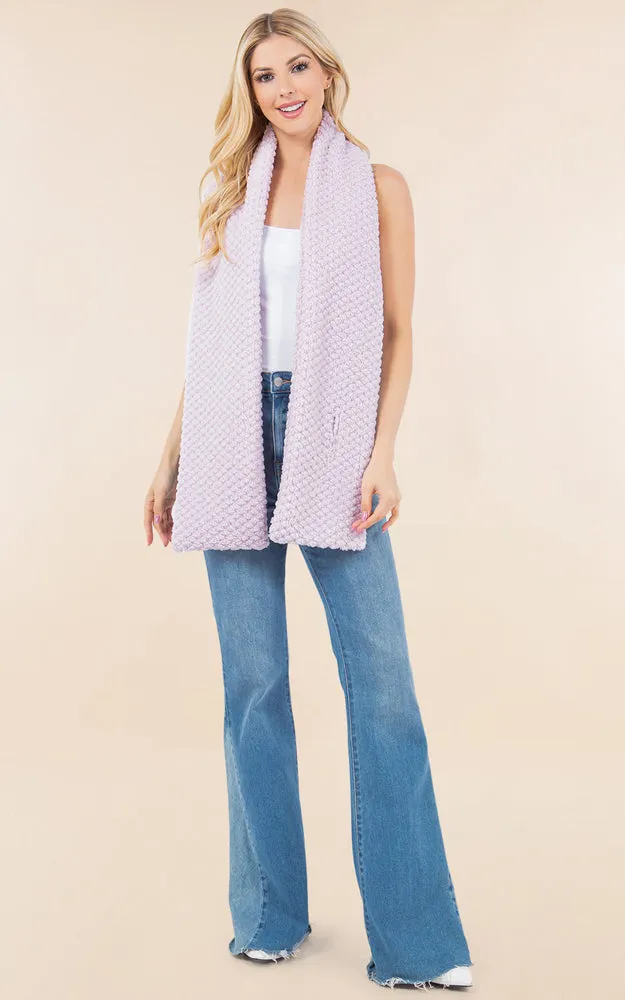 OA4274 Soft Fur Fabric Key Hole Through Scarf