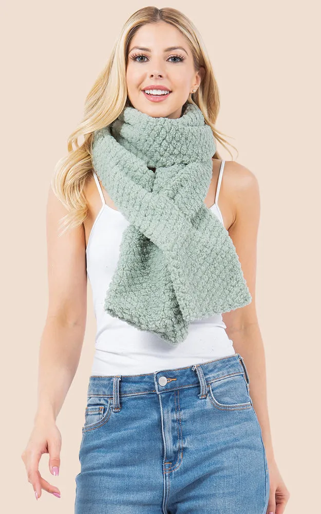 OA4274 Soft Fur Fabric Key Hole Through Scarf