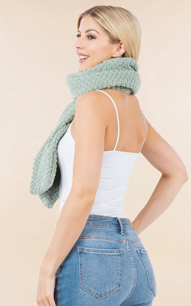 OA4274 Soft Fur Fabric Key Hole Through Scarf