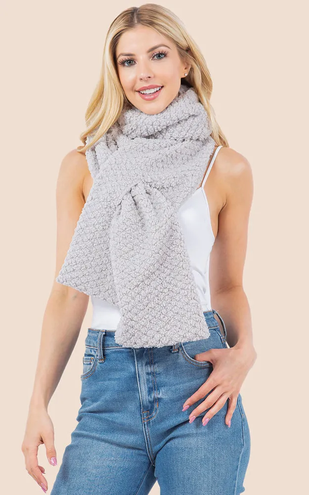 OA4274 Soft Fur Fabric Key Hole Through Scarf