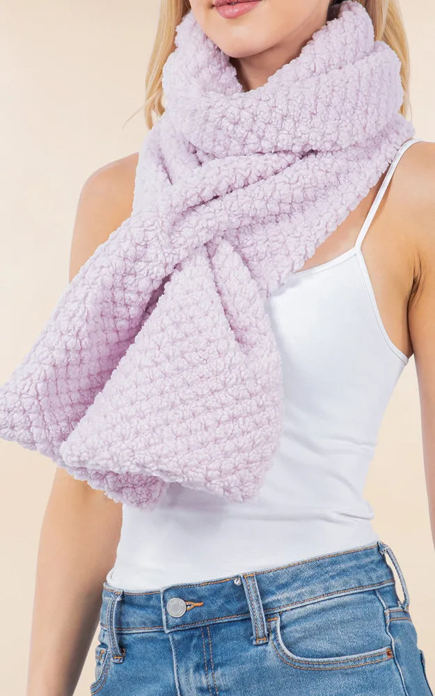 OA4274 Soft Fur Fabric Key Hole Through Scarf