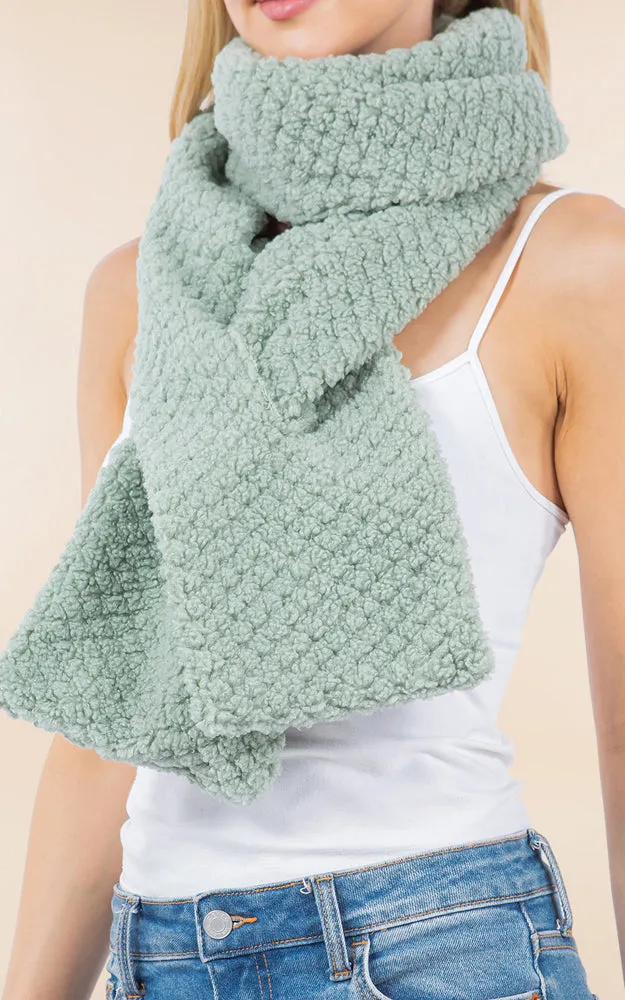 OA4274 Soft Fur Fabric Key Hole Through Scarf