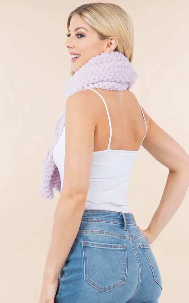 OA4274 Soft Fur Fabric Key Hole Through Scarf