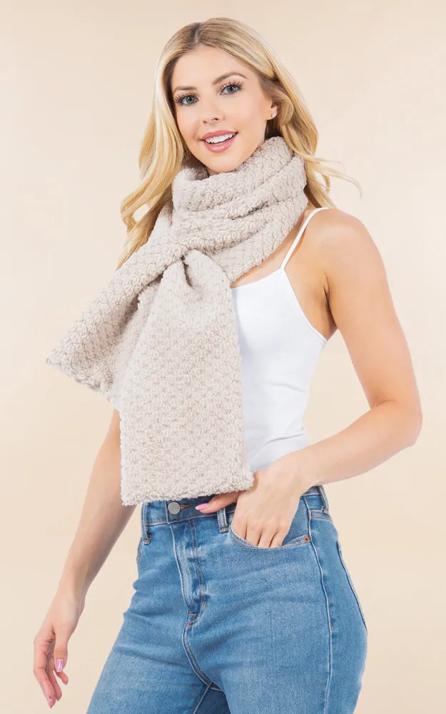 OA4274 Soft Fur Fabric Key Hole Through Scarf