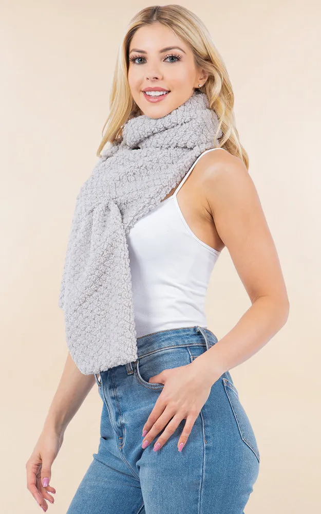 OA4274 Soft Fur Fabric Key Hole Through Scarf