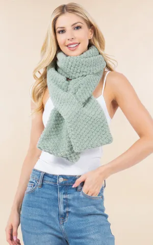 OA4274 Soft Fur Fabric Key Hole Through Scarf