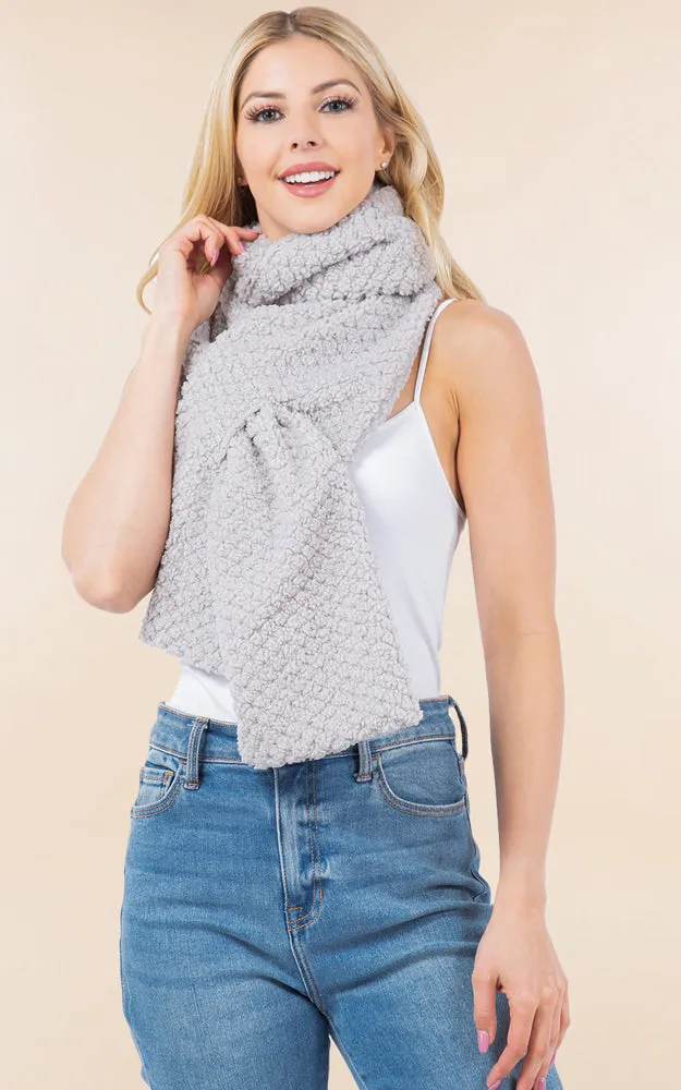 OA4274 Soft Fur Fabric Key Hole Through Scarf