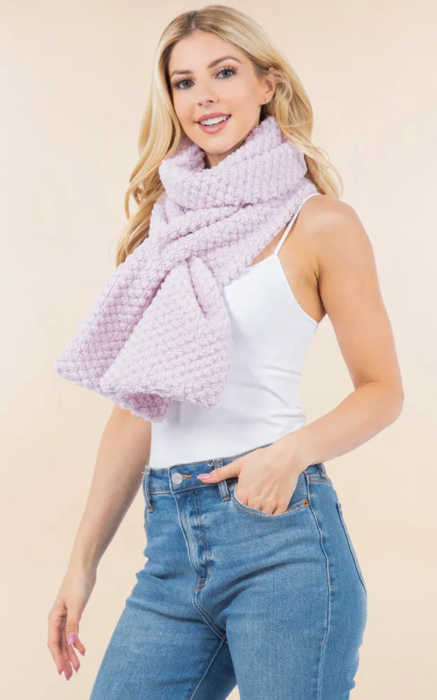 OA4274 Soft Fur Fabric Key Hole Through Scarf