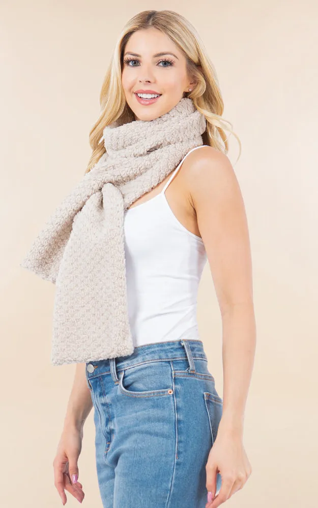 OA4274 Soft Fur Fabric Key Hole Through Scarf