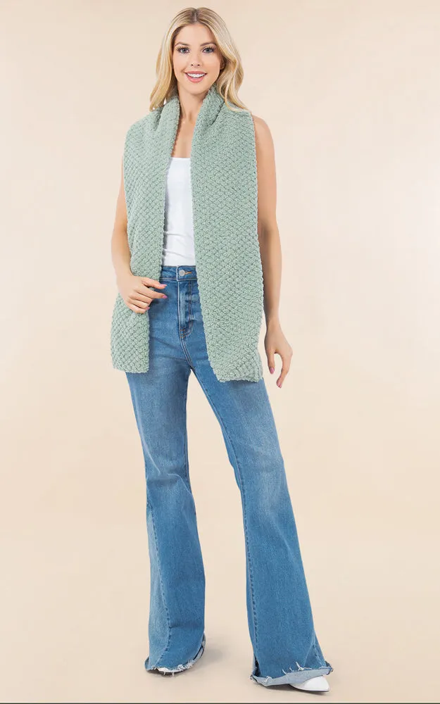 OA4274 Soft Fur Fabric Key Hole Through Scarf