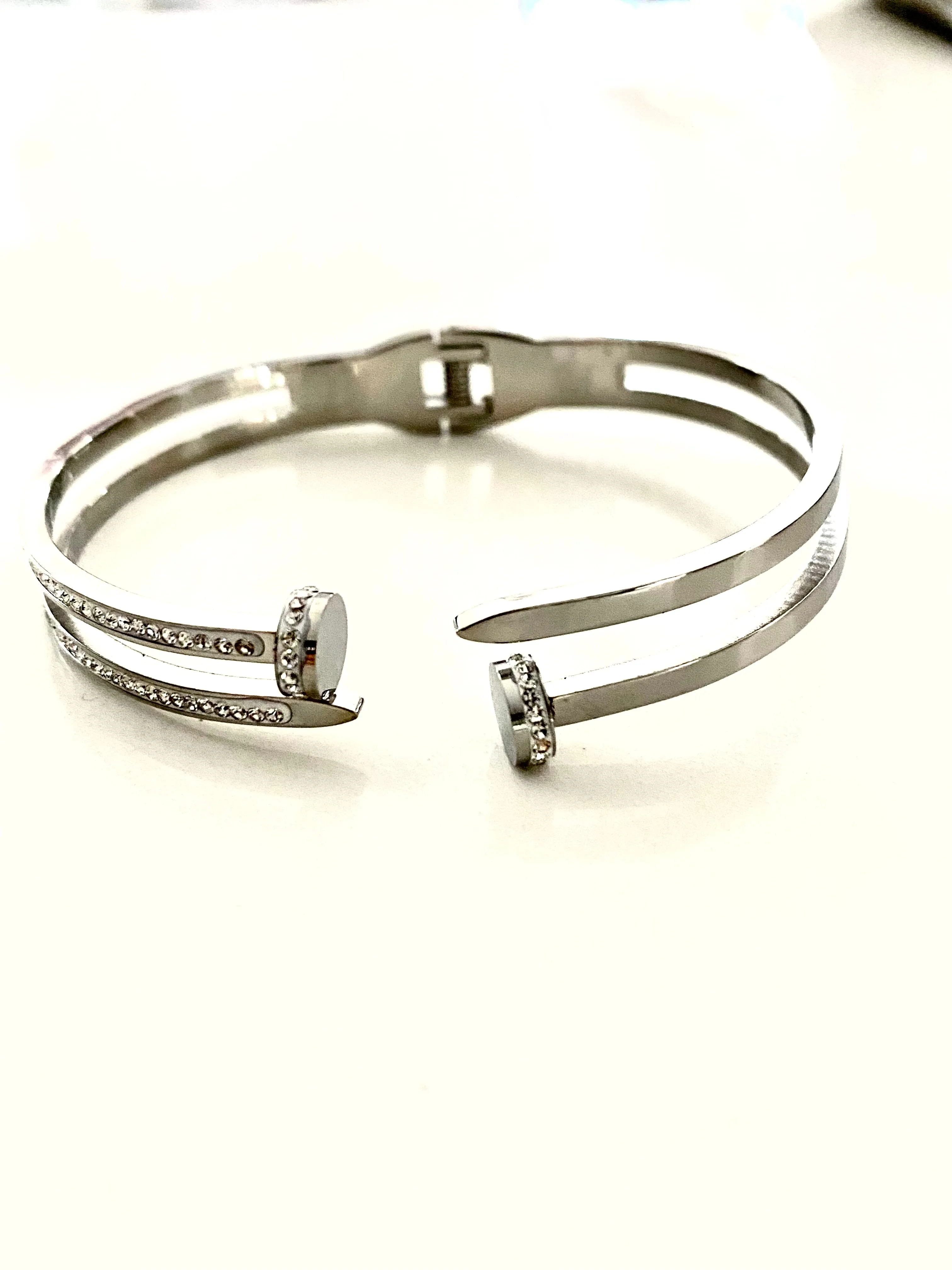 Pave Nail Bangle Bracelet