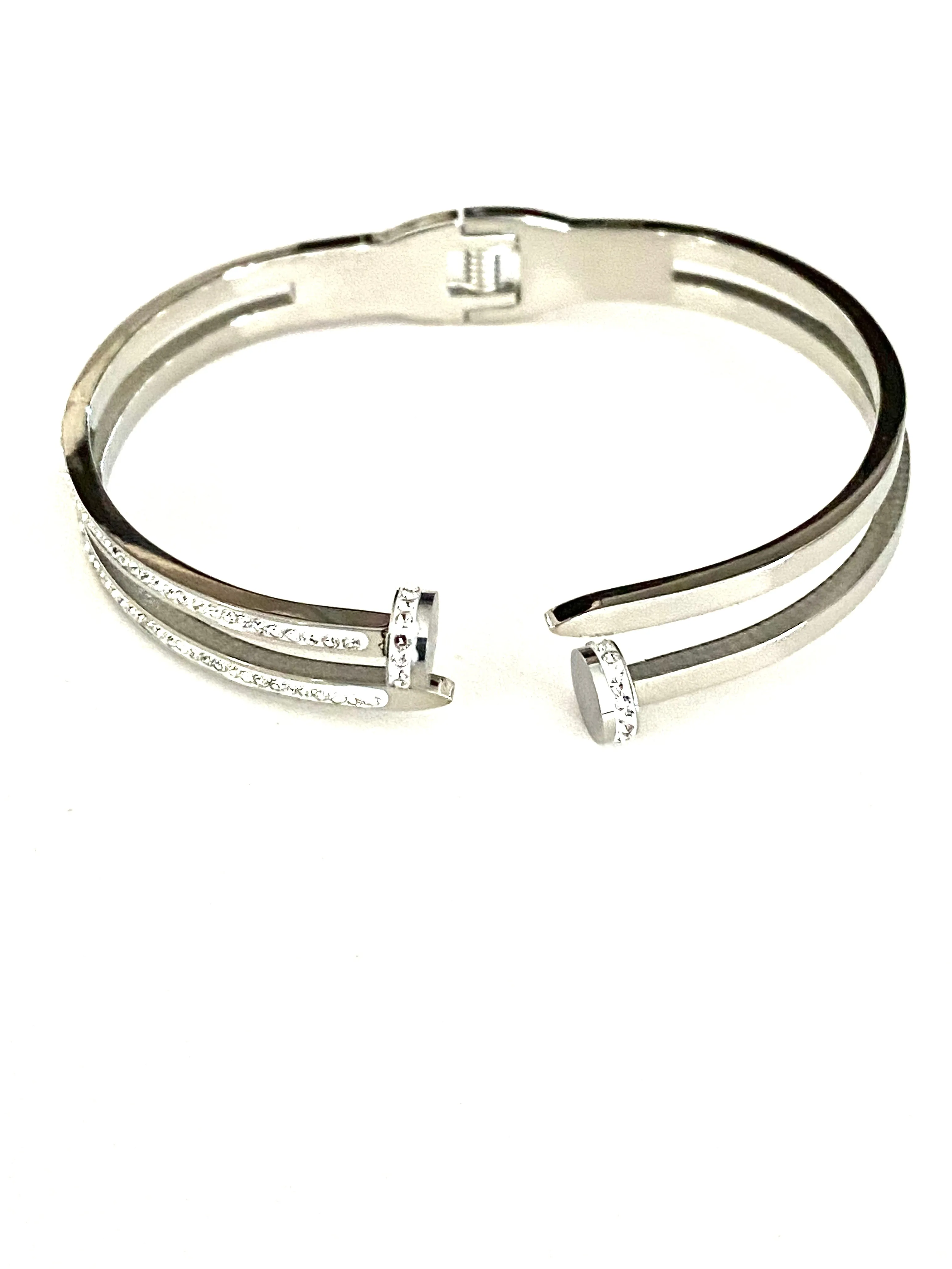 Pave Nail Bangle Bracelet