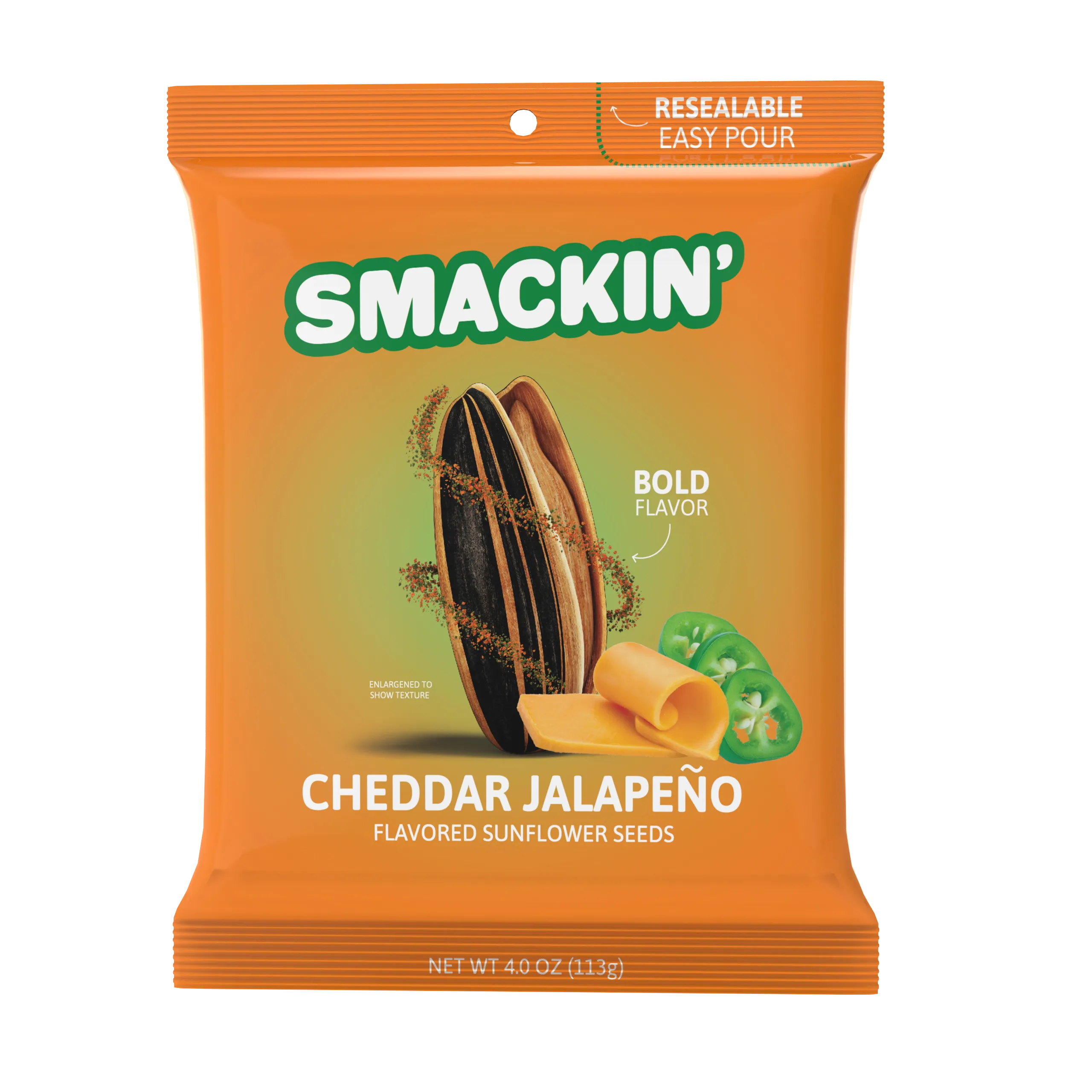 SMACKIN' Cheddar Jalapeo Sunflower Seeds Case of 12 (4 oz)